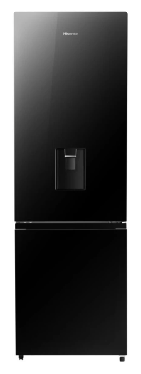 Hisense 347 L Double Door Bottom Mount Fridge - Black Glass