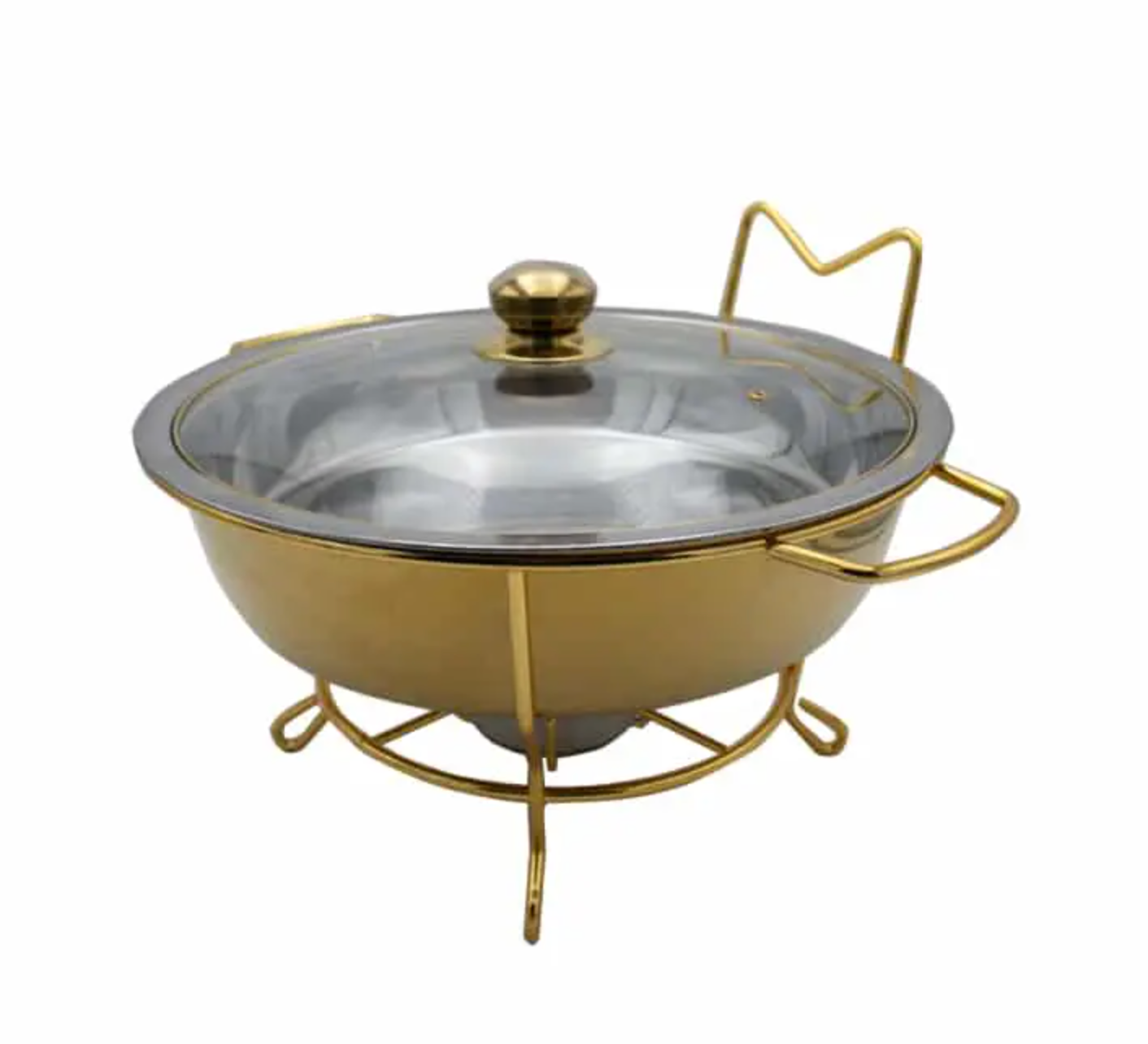 Gold Glass Lid for Chafing Dish - Slim Frame Design for sale