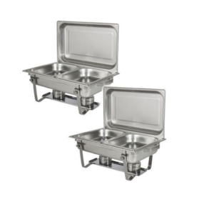 Double Chafing Dish - 16L Stainless Steel Buffet Server