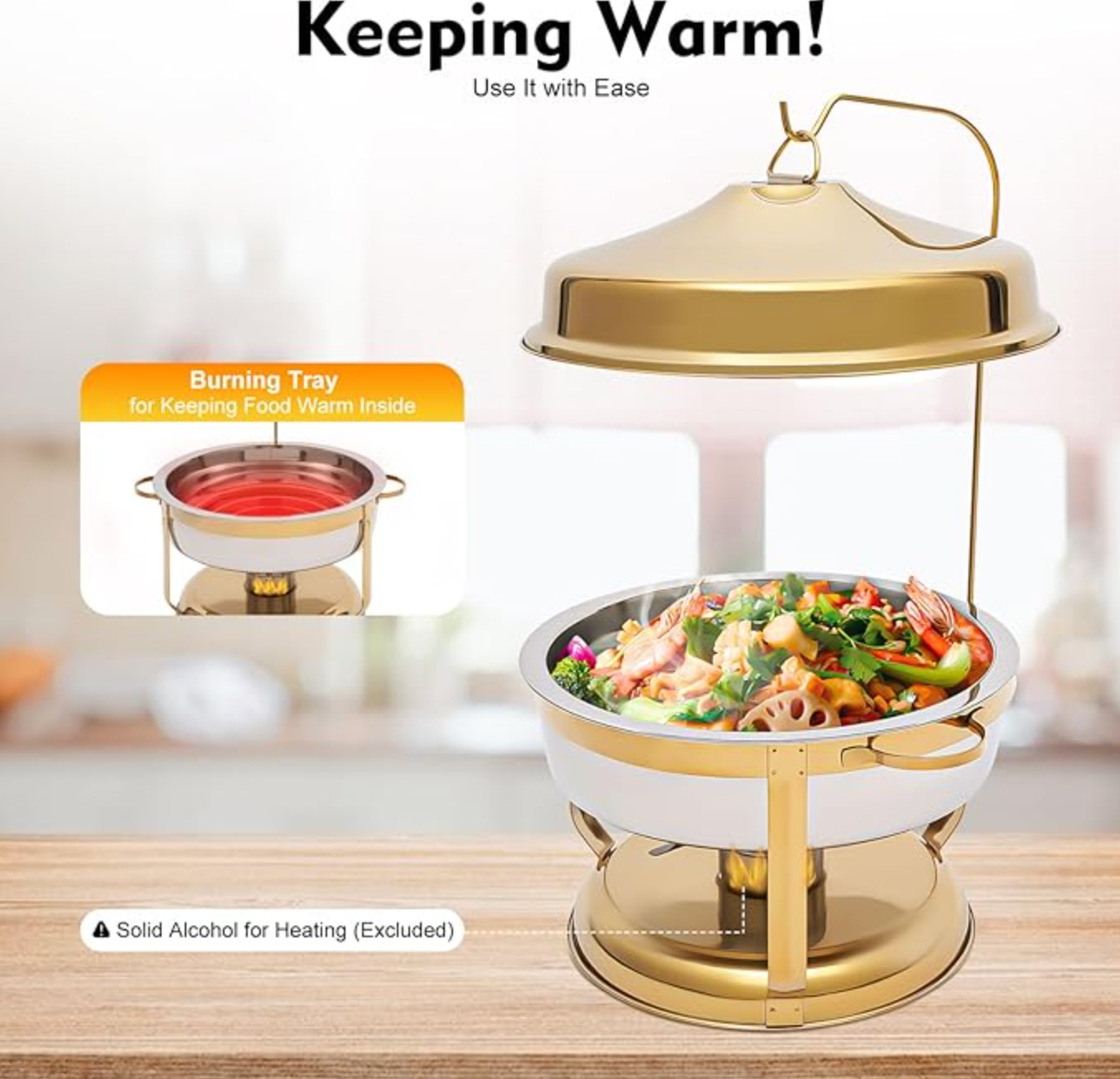 Fifizoo 9.5Qt Gold Stainless Steel Chafing Dish Set - 4 Pack online