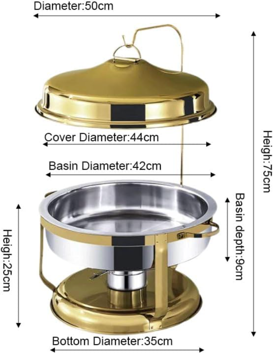 Wedding Banquet 9L Round Stainless Steel Chafing Dish for sale online