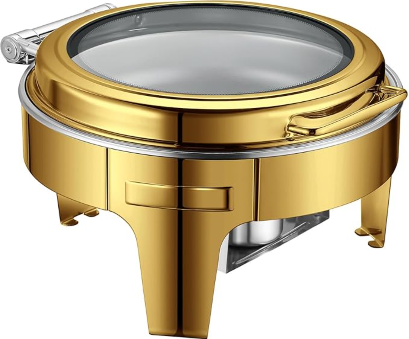 6L Gold Round Flip-Over Chafing Dish